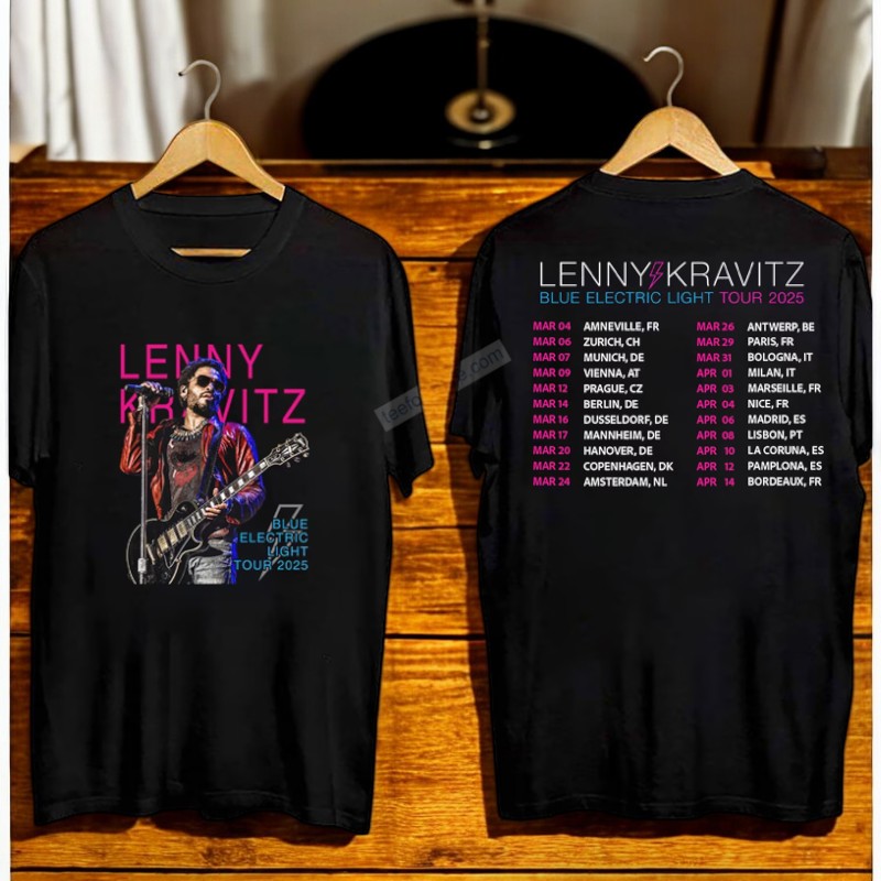 Lenny Kravitz Blue Electric Light Tour 2025 Concert T-Shirt