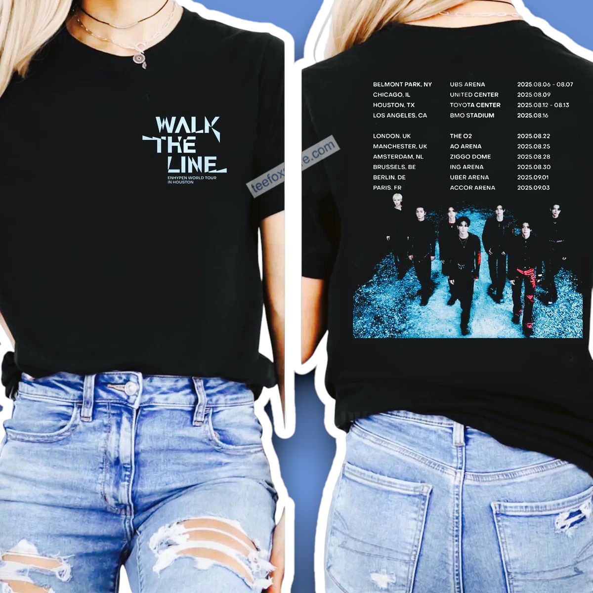 Enhypen World Tour Walk The Line 2025 Concert Shirt