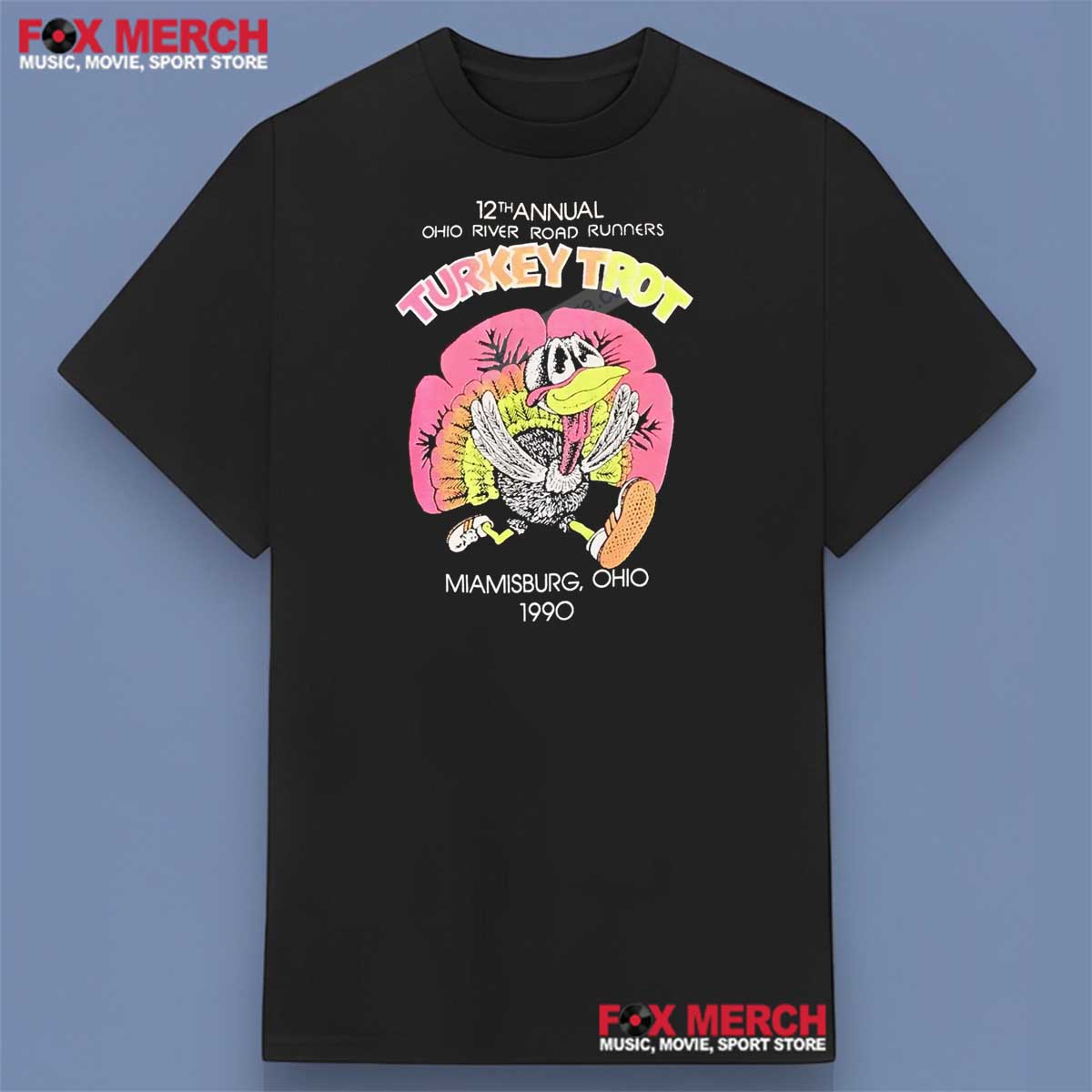 12th Annual Ohio River Road Runners Miamisburg 1990 Turkey Shirt