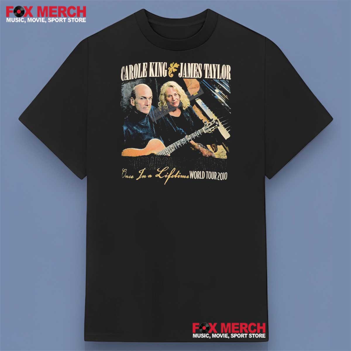 James Taylor Carole King Once In A Lifetime World Tour 2010 Shirt