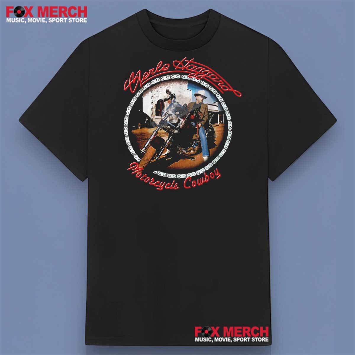 Merle Haggard Motorcycle Cowboy Shirt