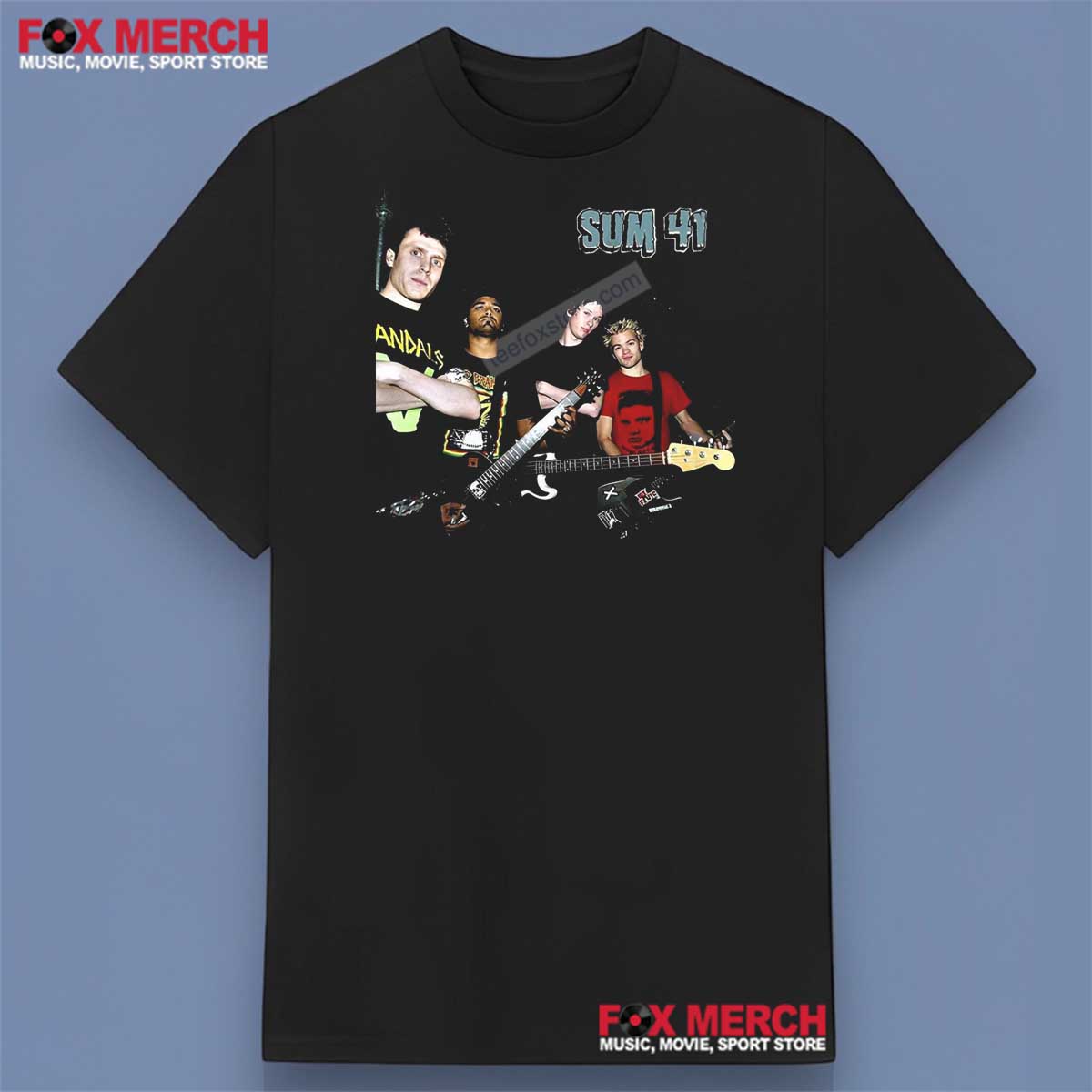 Sum 41 Band Members Black Graphic Shirt