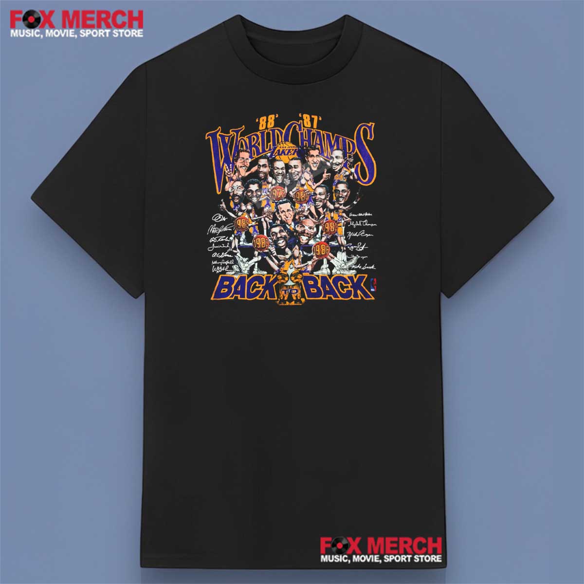 87-88 World Champs Los Angeles Lakers Back To Back Shirt