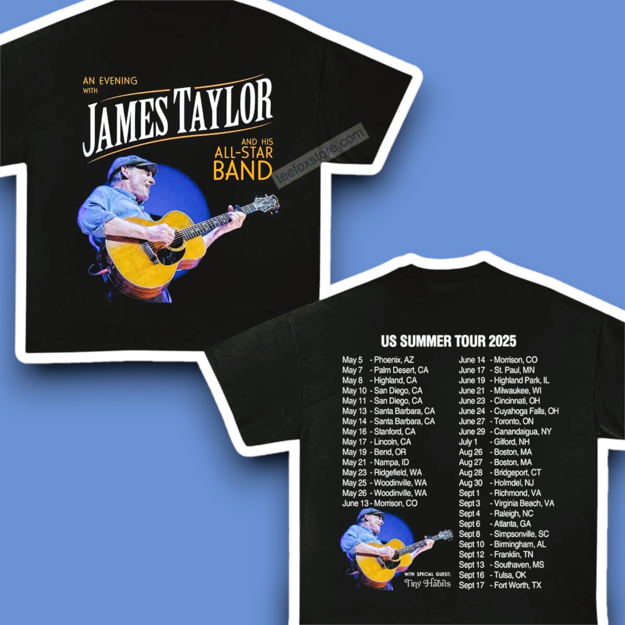 An Evening with James Taylor Tour 2025 Shirt