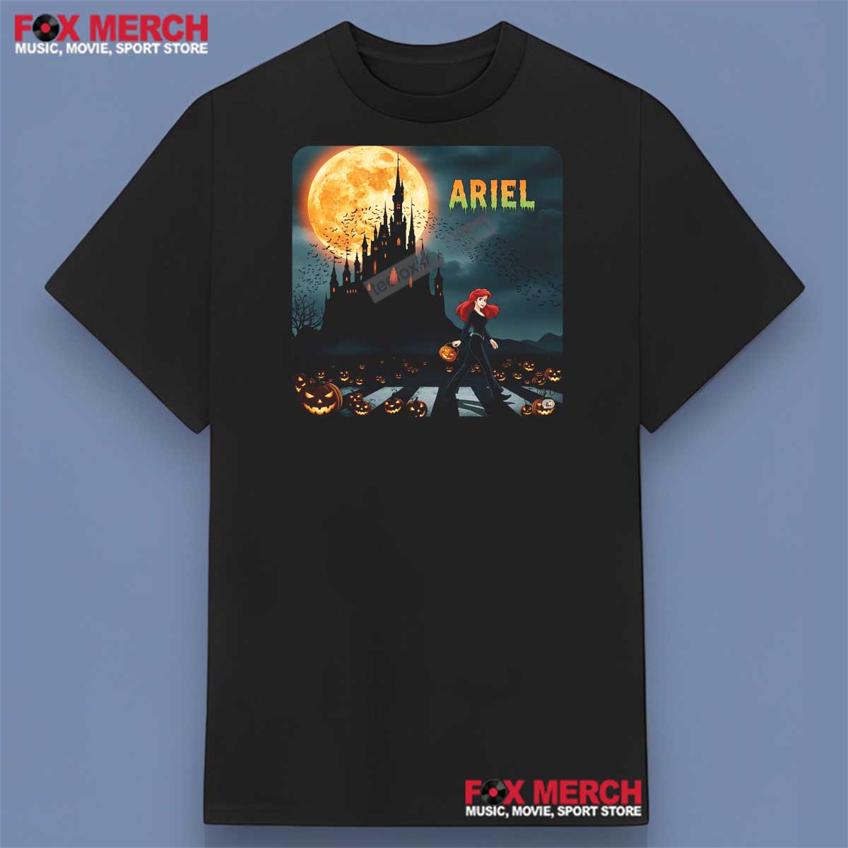 Ariel Disney Halloween Pumpkin Shirt