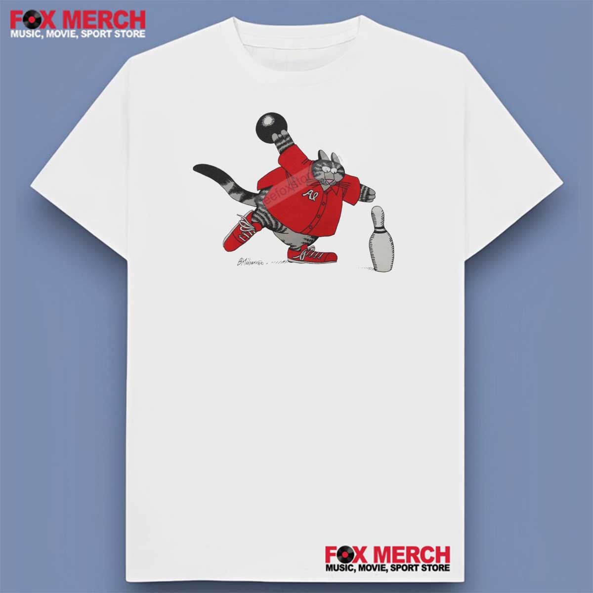 B Kliban Cat Plays Bowling T-Shirt
