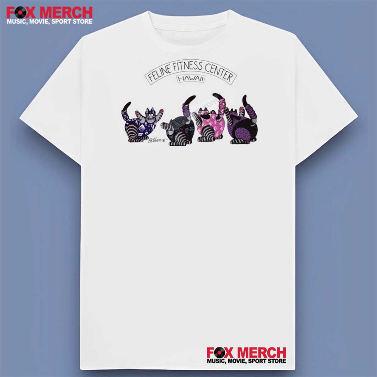B Kliban Cats Feline Fitness Center Hawaii T-Shirt