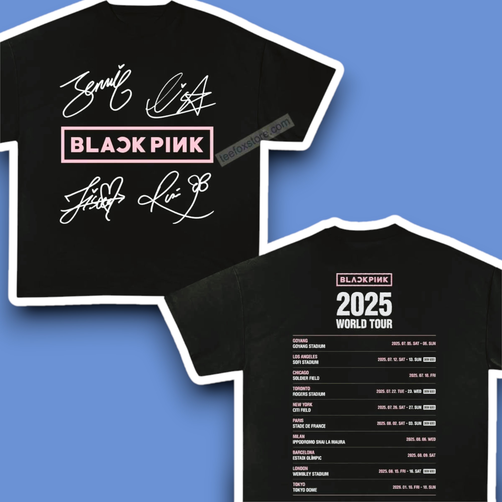 Blackpink World Tour 2025 Signatures T-Shirt