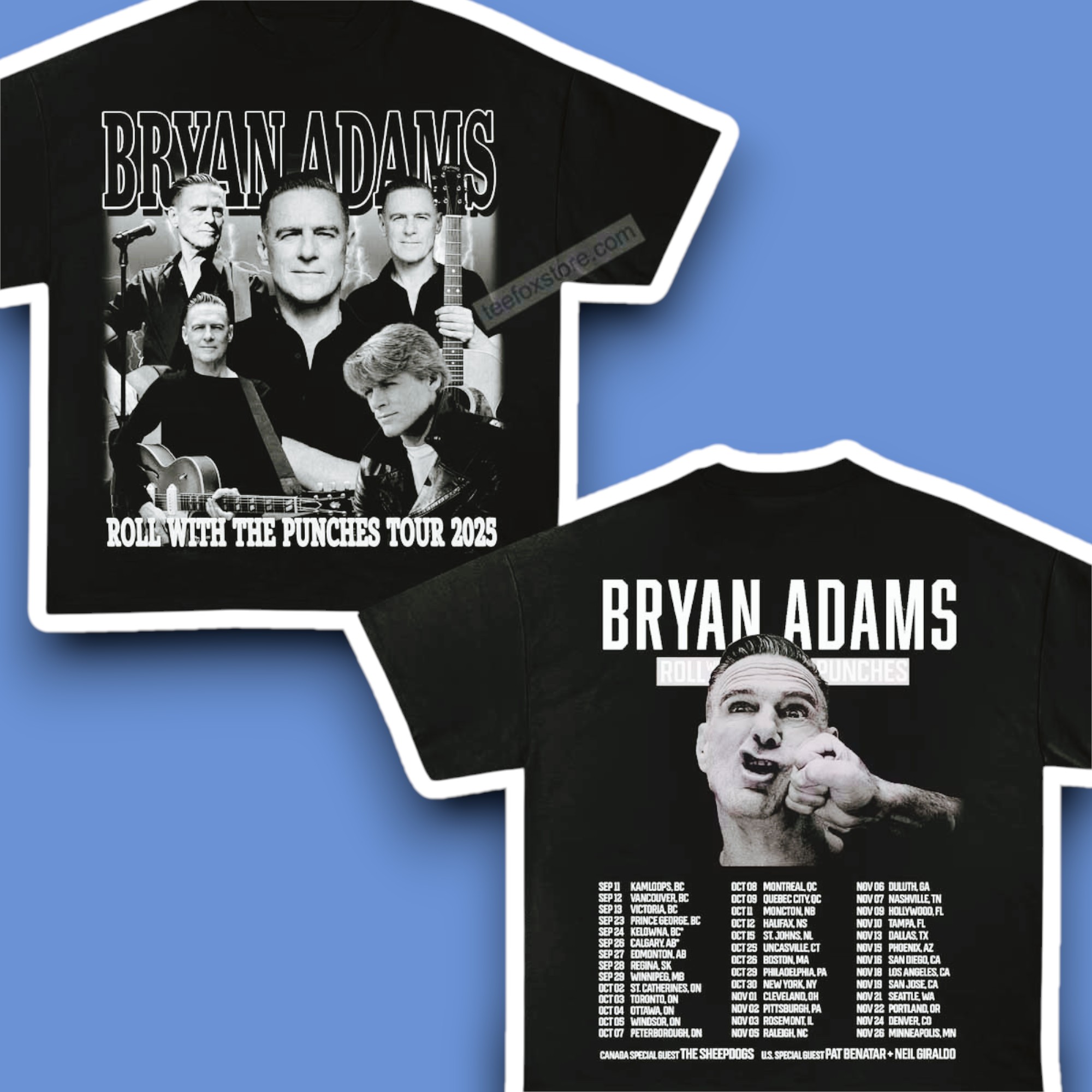 Bryan Adams Roll With The Punches Tour 2025 Graphic Shirt