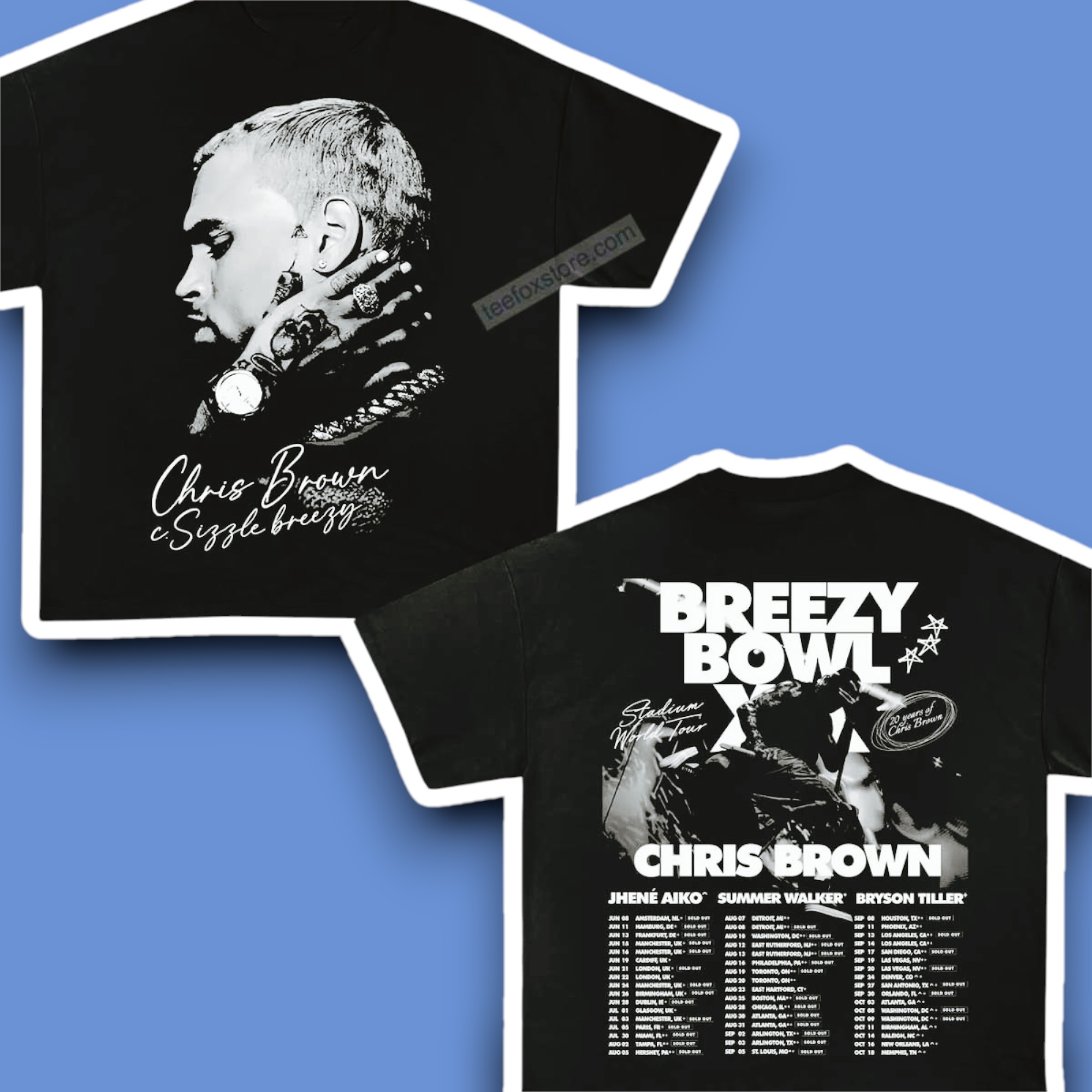 Chris Brown Tour Breezy Bowl XX Concert 2025 Shirt