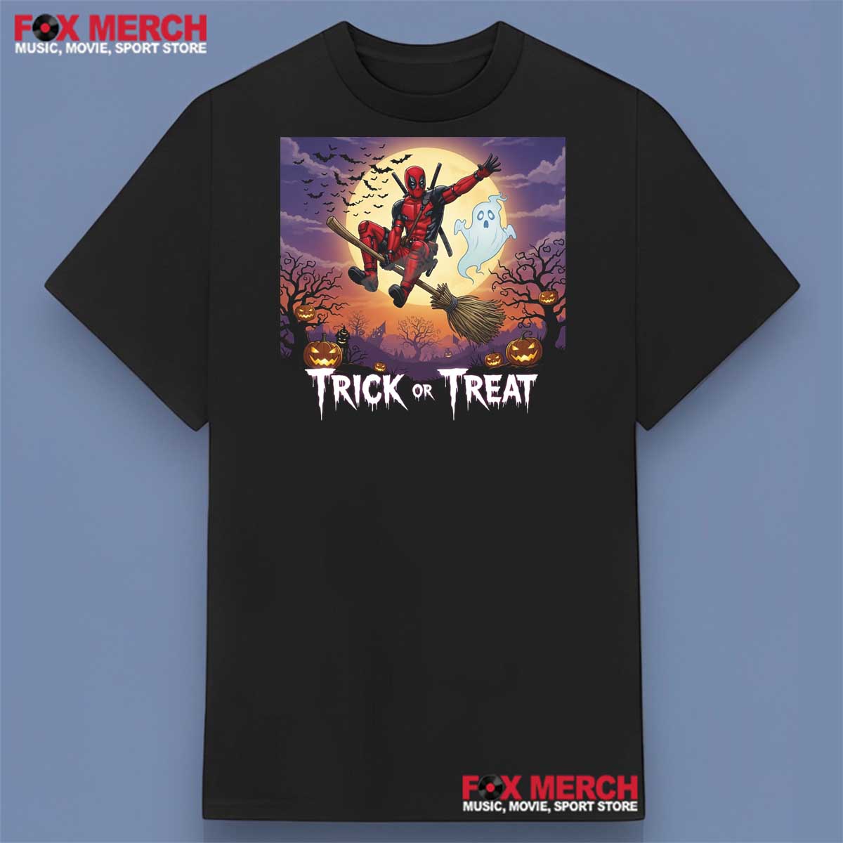 Deadpool and Ghost Trick or Treat Halloween T-Shirt