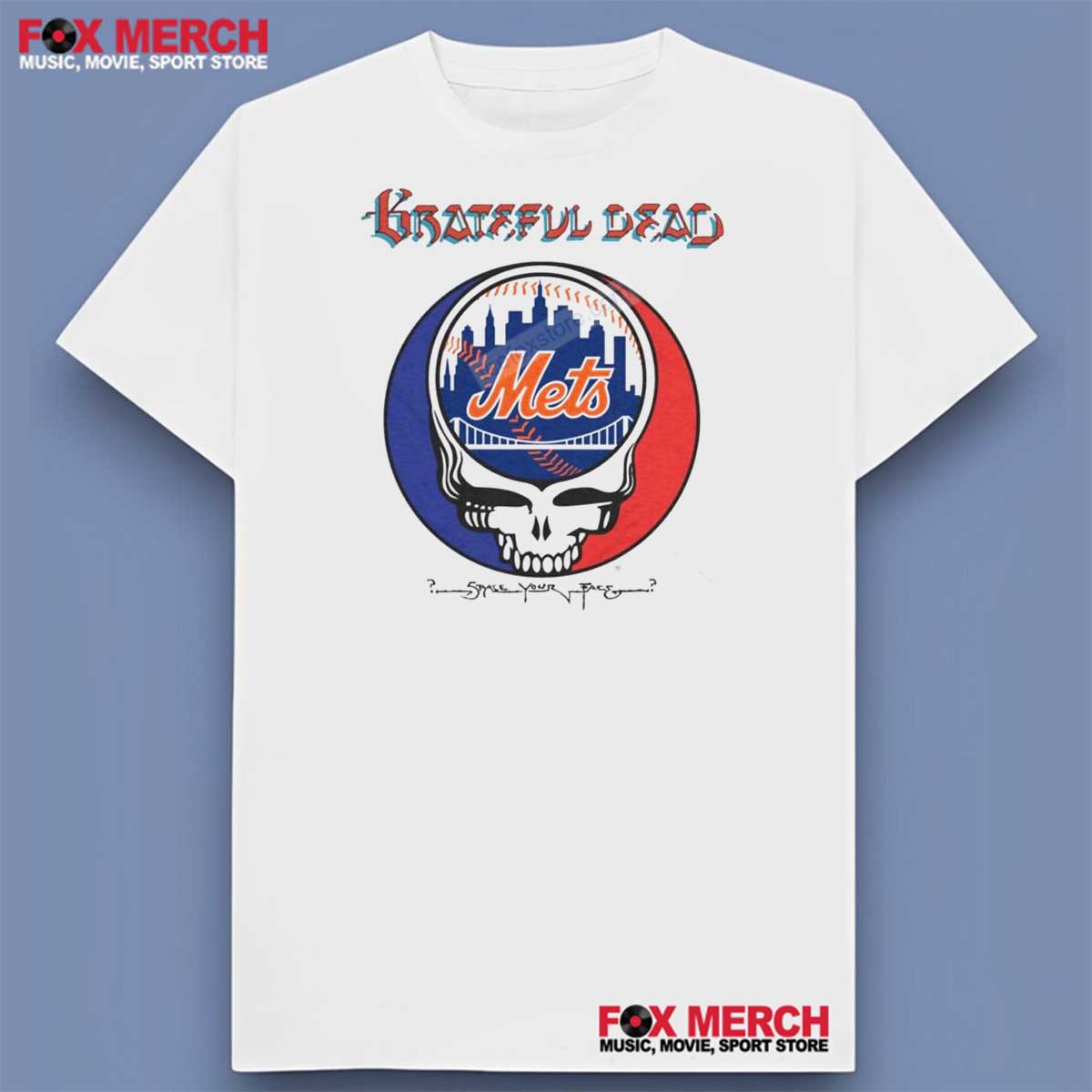 Grateful Dead NY Mets Steal Your Face Graphic T-Shirt