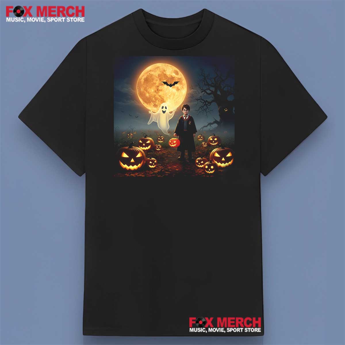 Harry Potter and Ghost Moon Pumpkin Halloween Shirt