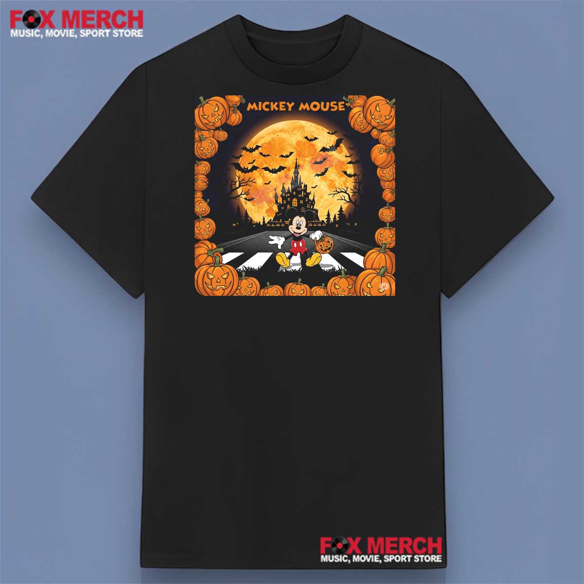 Mickey Mouse Abbey Road Halloween Pumpkin Shirt