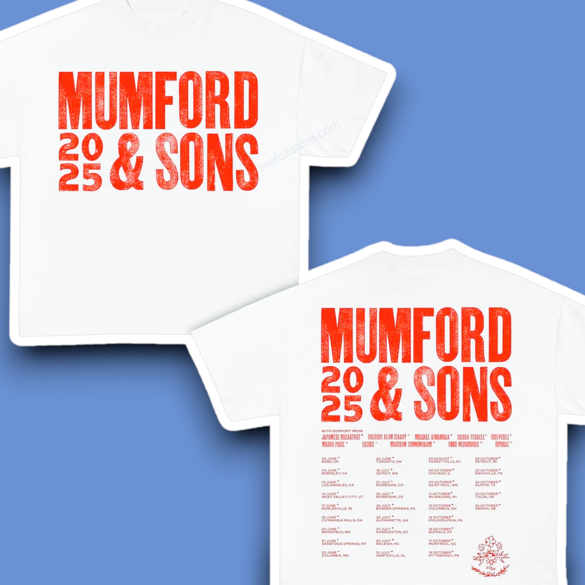 Mumford and Sons Tour 2025 Shirt