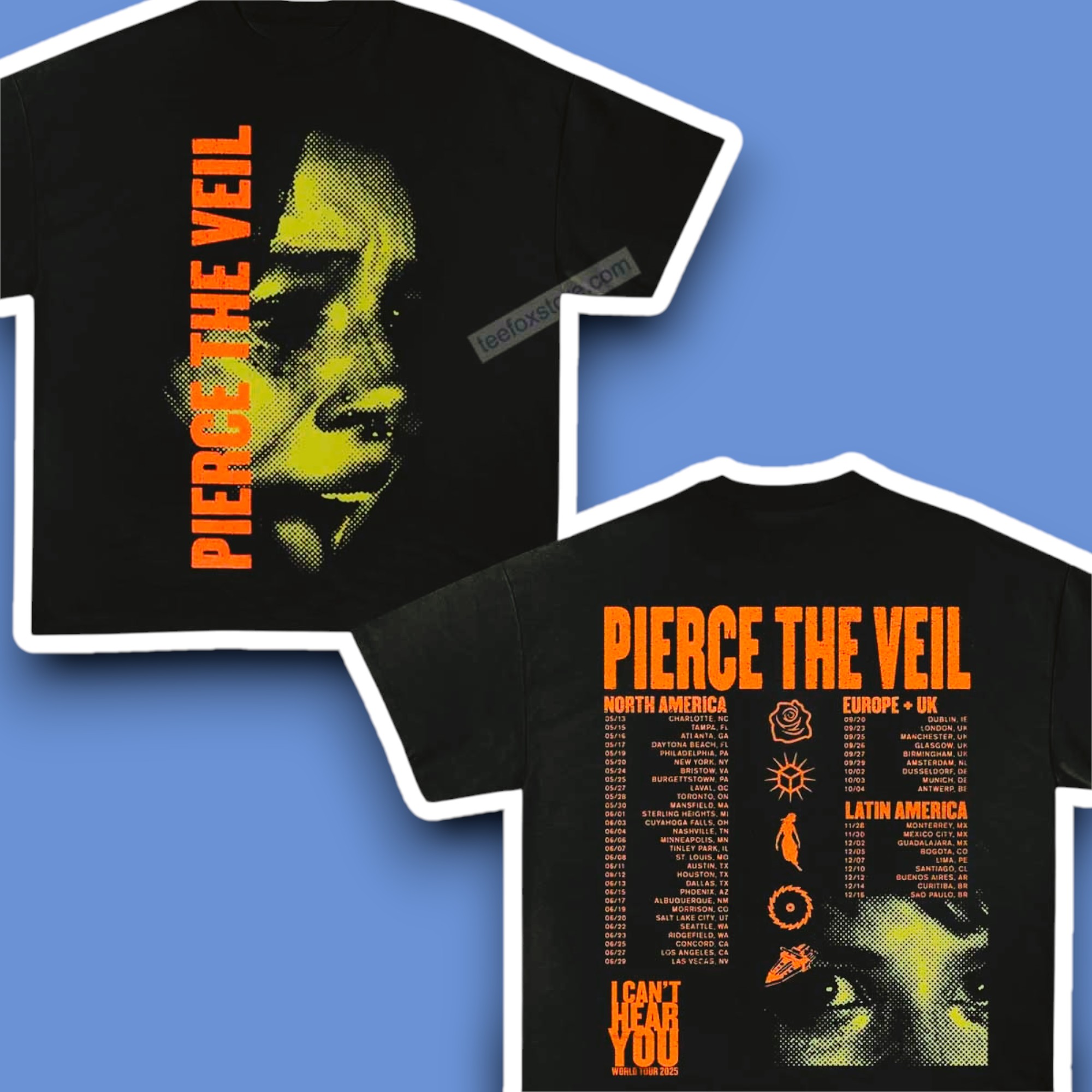 Pierce The Veil I Can’t Hear You Tour 2025 Graphic T-Shirt