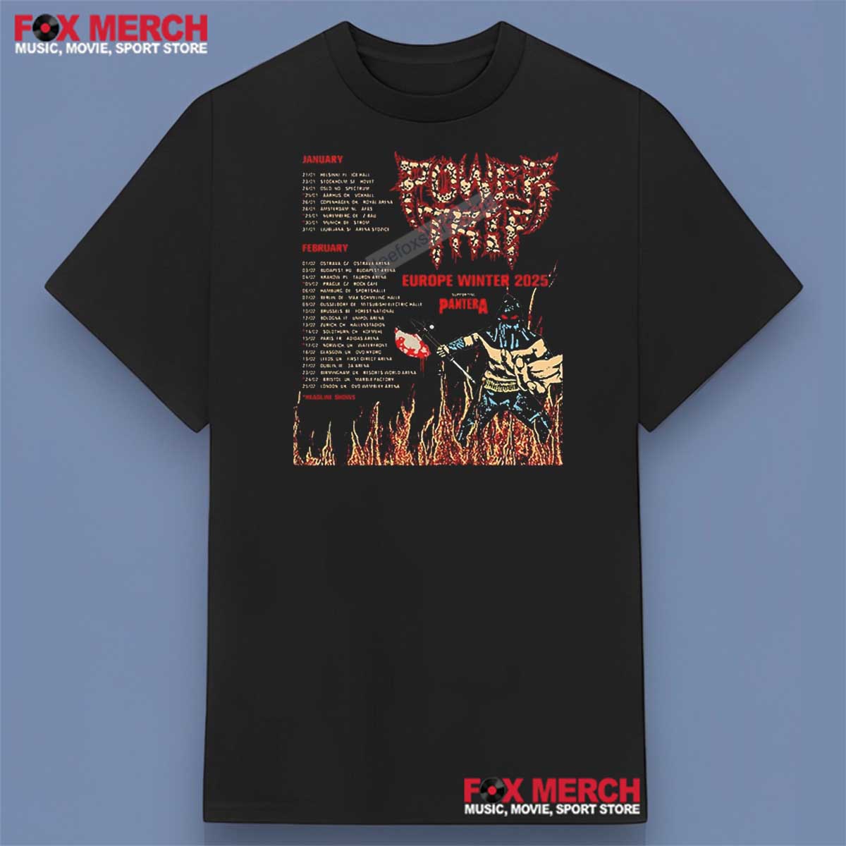 Power Trip Band Europe Winter Tour 2025 Shirt