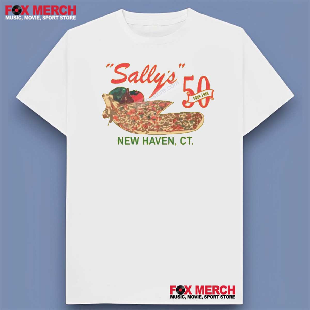 Sally Pizza 1938-1988 New Haven CT 50th Anniversary T-Shirt