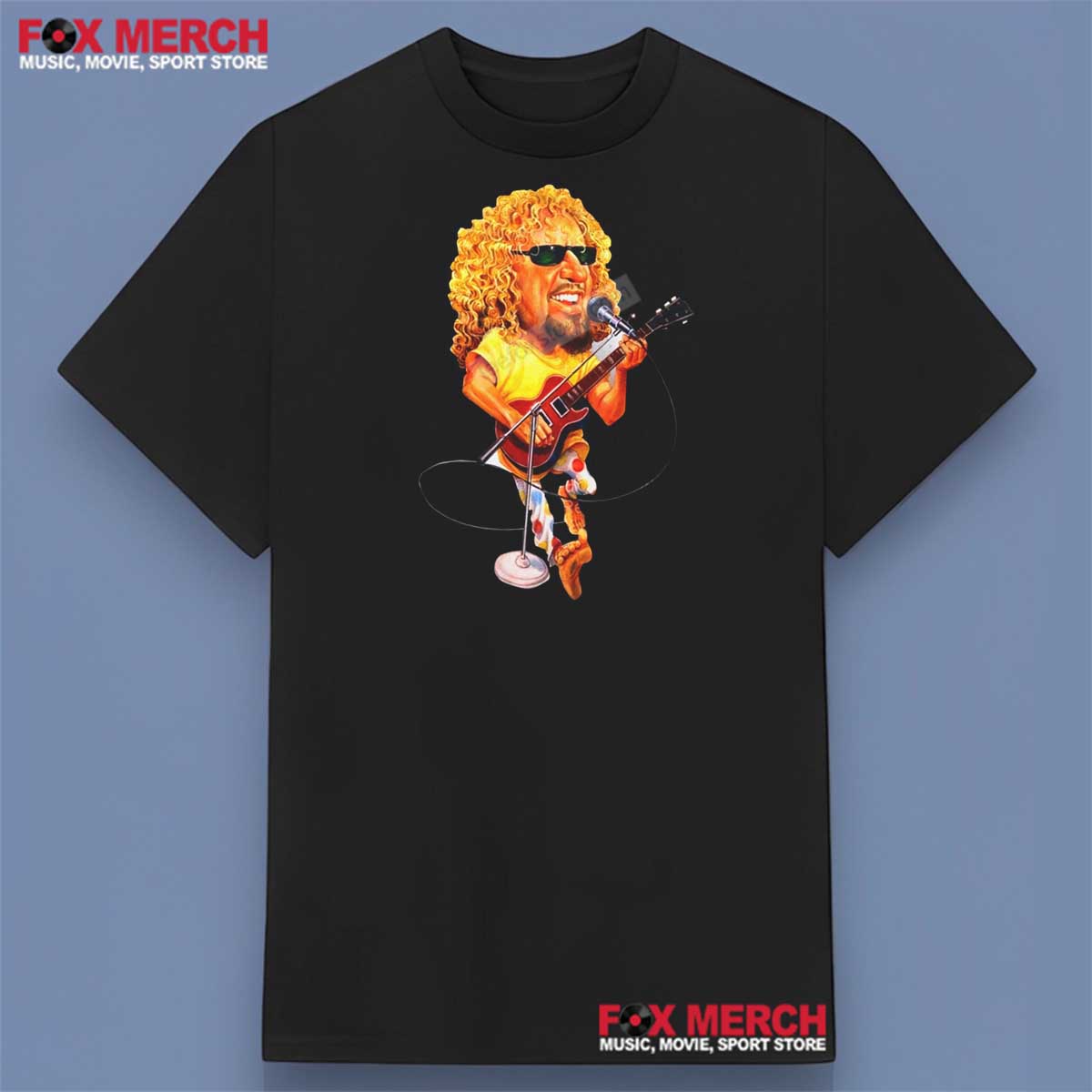 Sammy Hagar Caricature Van Halen Graphic T-Shirt