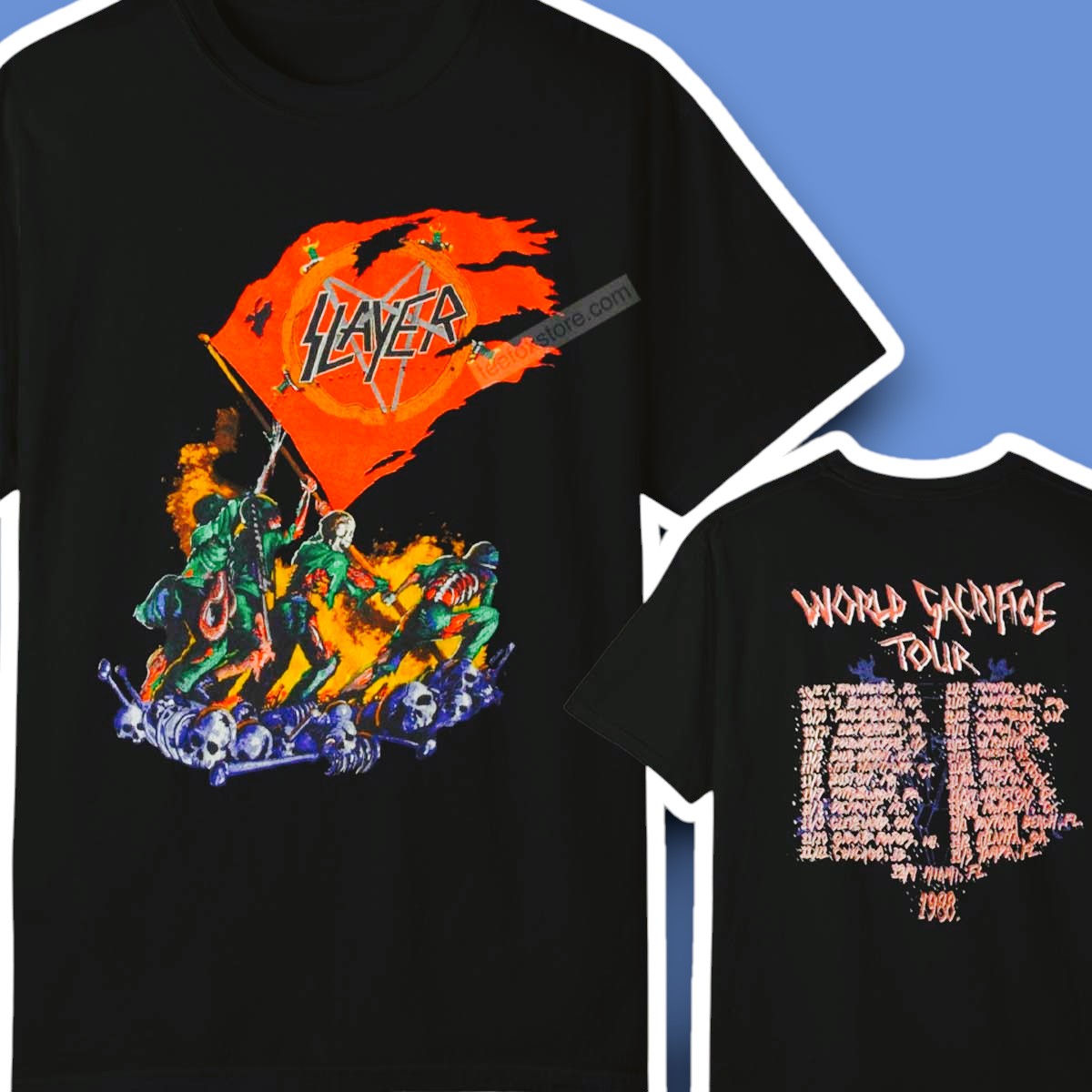Slayer World Sacrifice Tour 1988 Band Shirt