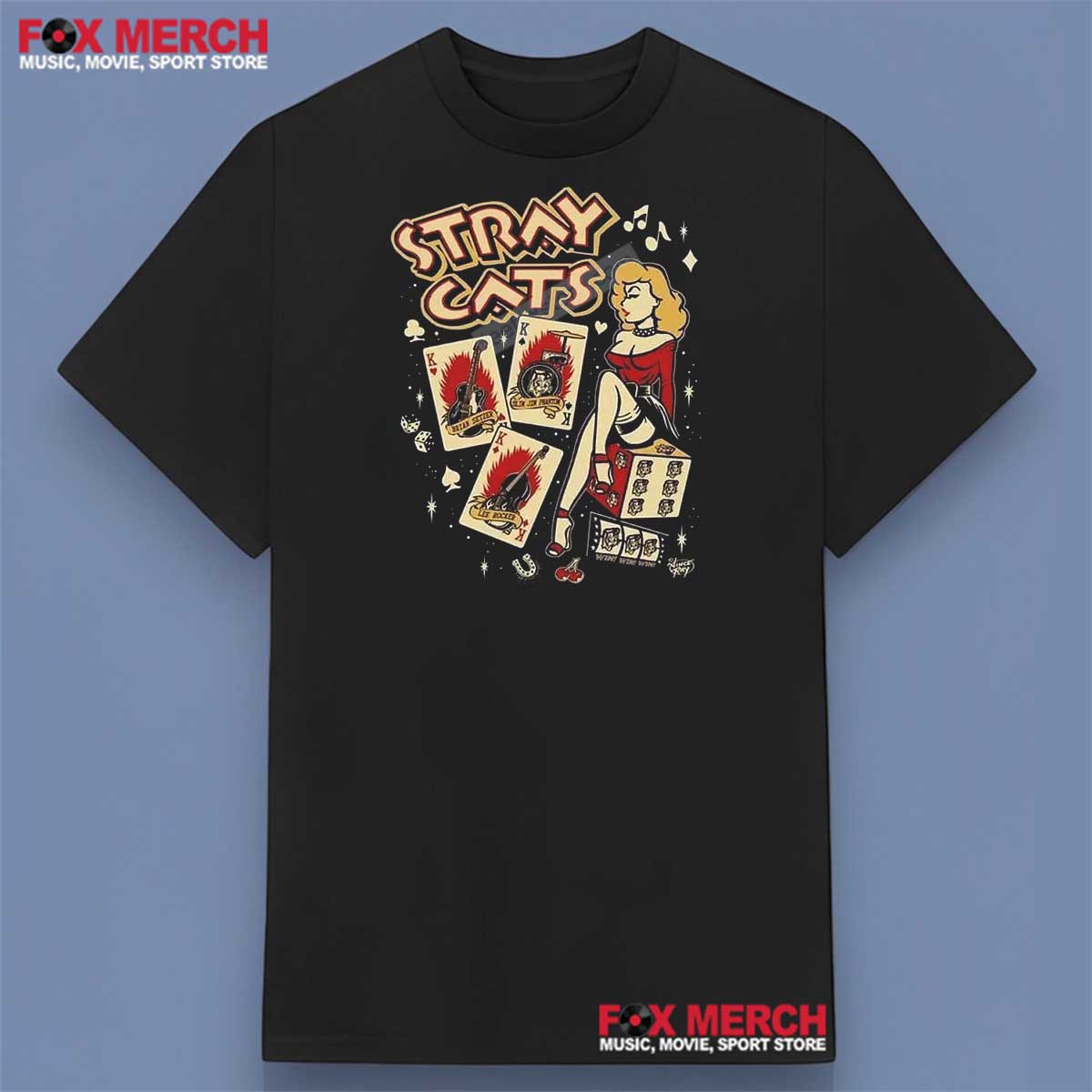 Stray Cats Band Black Shirt