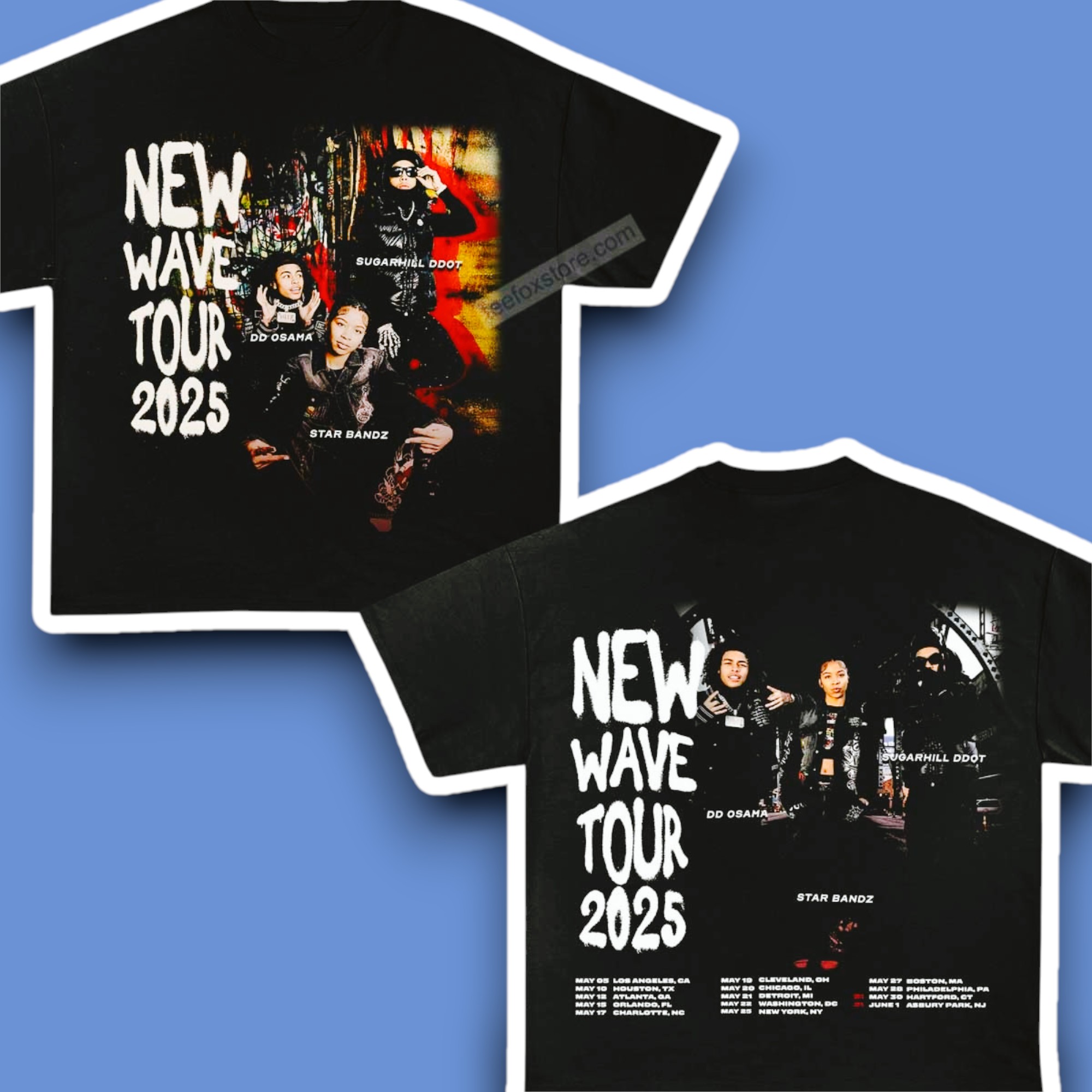 Sugarhill Ddot, DD Osama, Star Bandz New Wave Tour 2025 Shirt