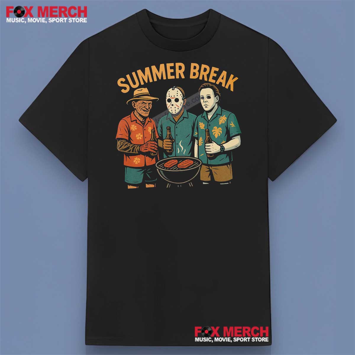 Summer Break Horror Characters Halloween Shirt