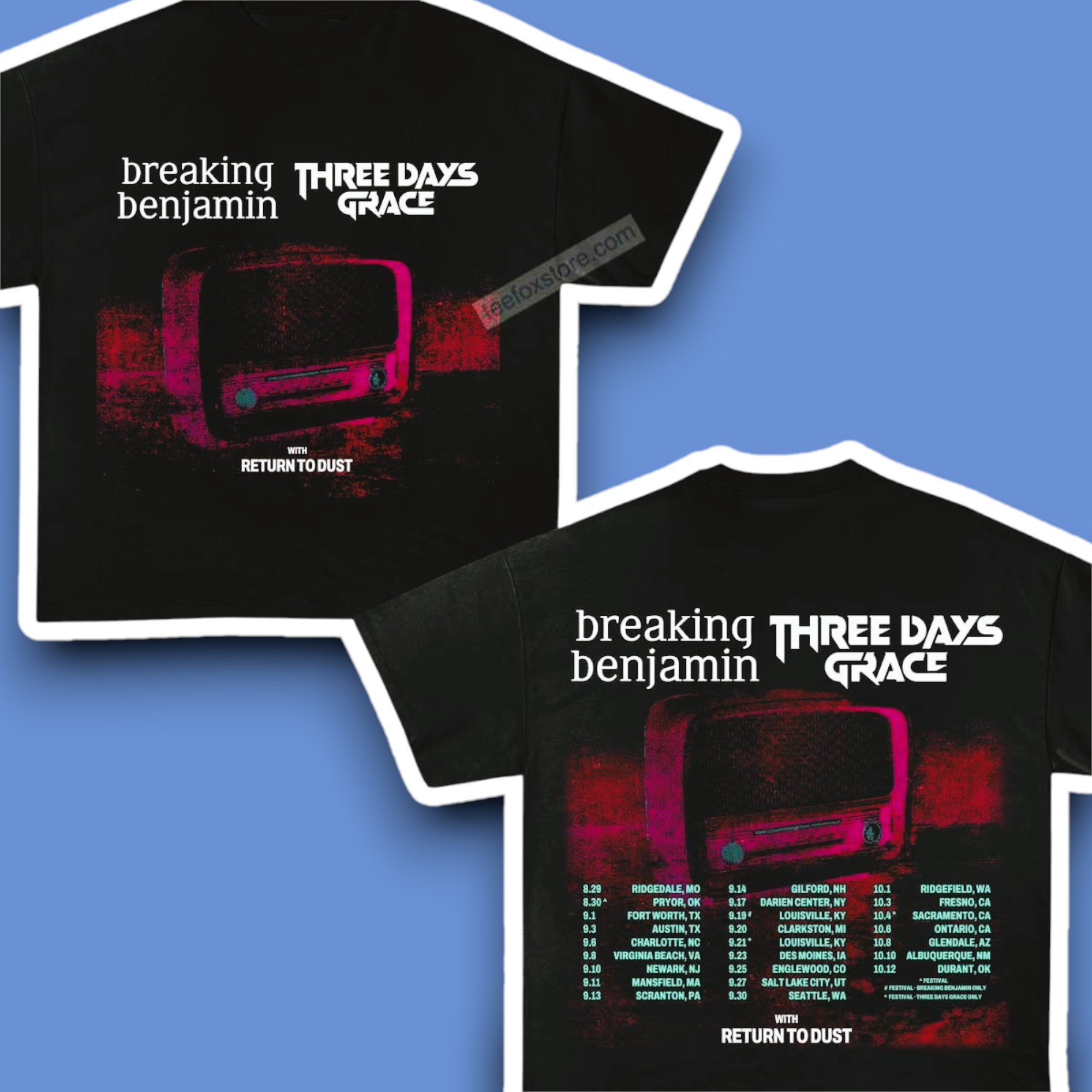 Three Days Grace Breaking Benjamin Tour 2025 Shirt