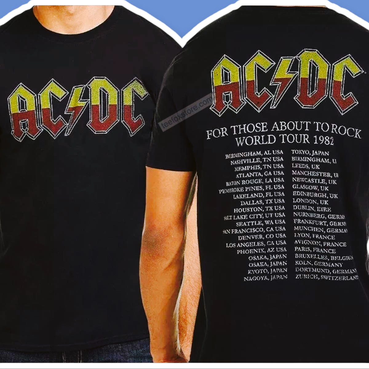 ACDC For Those About To Rock World Tour 1982 Shirt