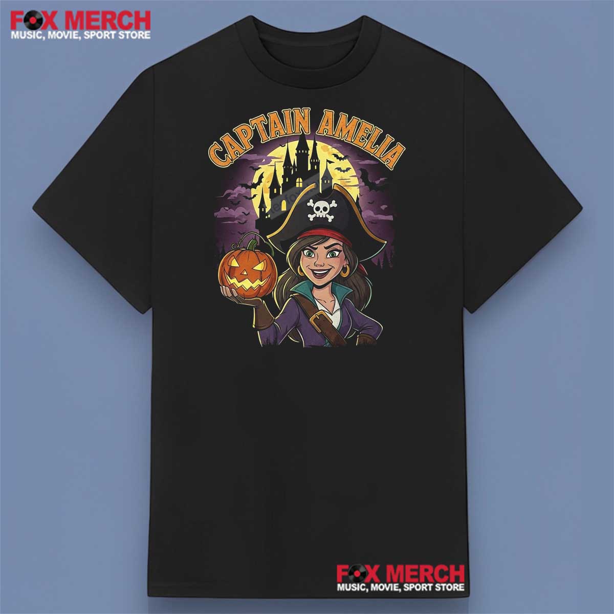 Captain Amelia Disney Pumpkin Halloween T-Shirt