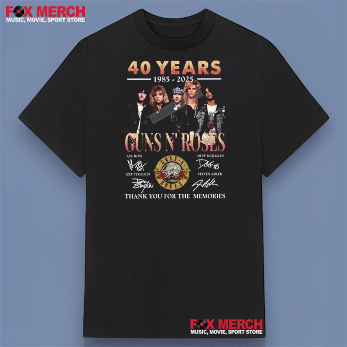 Guns N’ Roses 40th Anniversary 1985-2025 Signatures Shirt