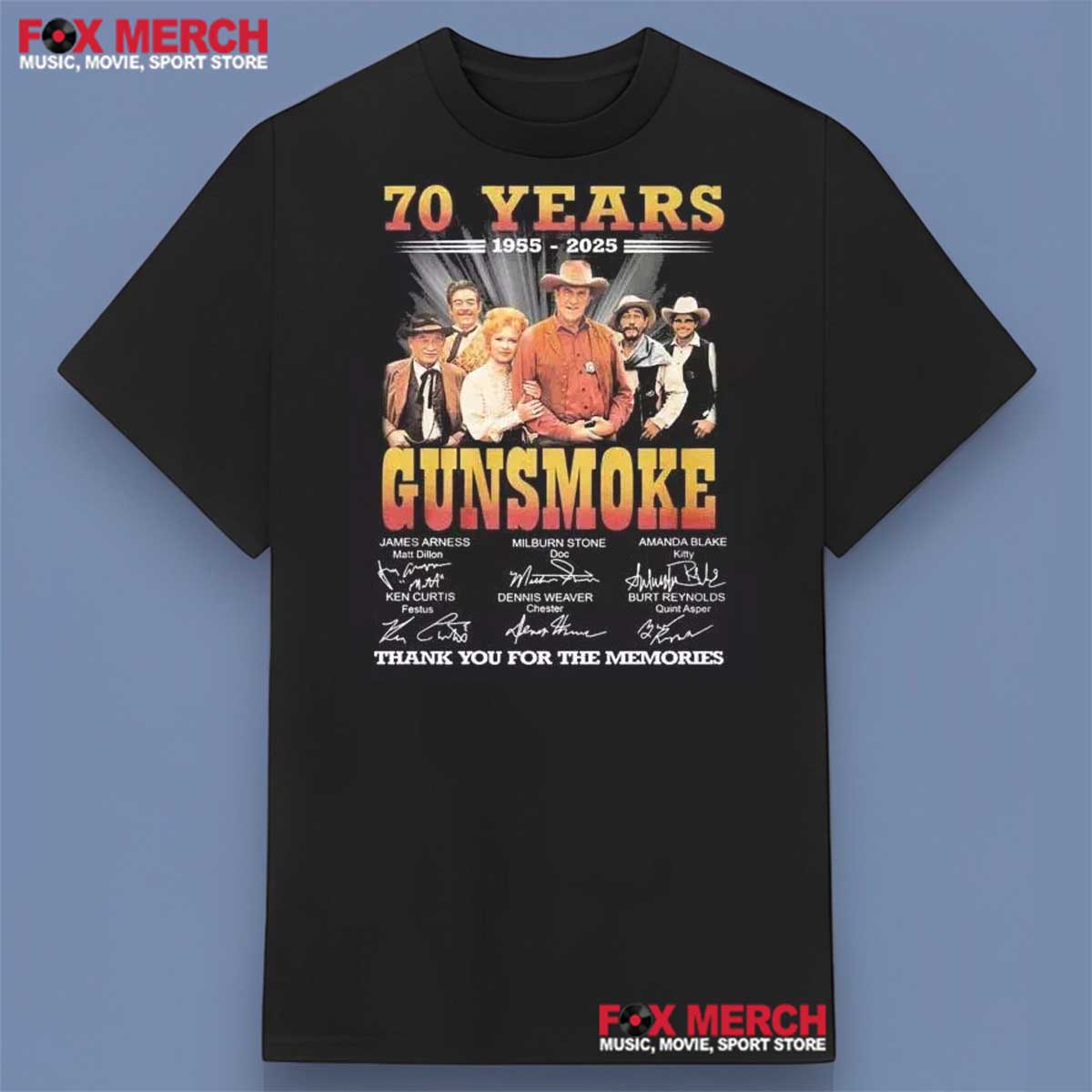 Gunsmoke 70 Years Anniversary 1955-2025 Signatures Shirt