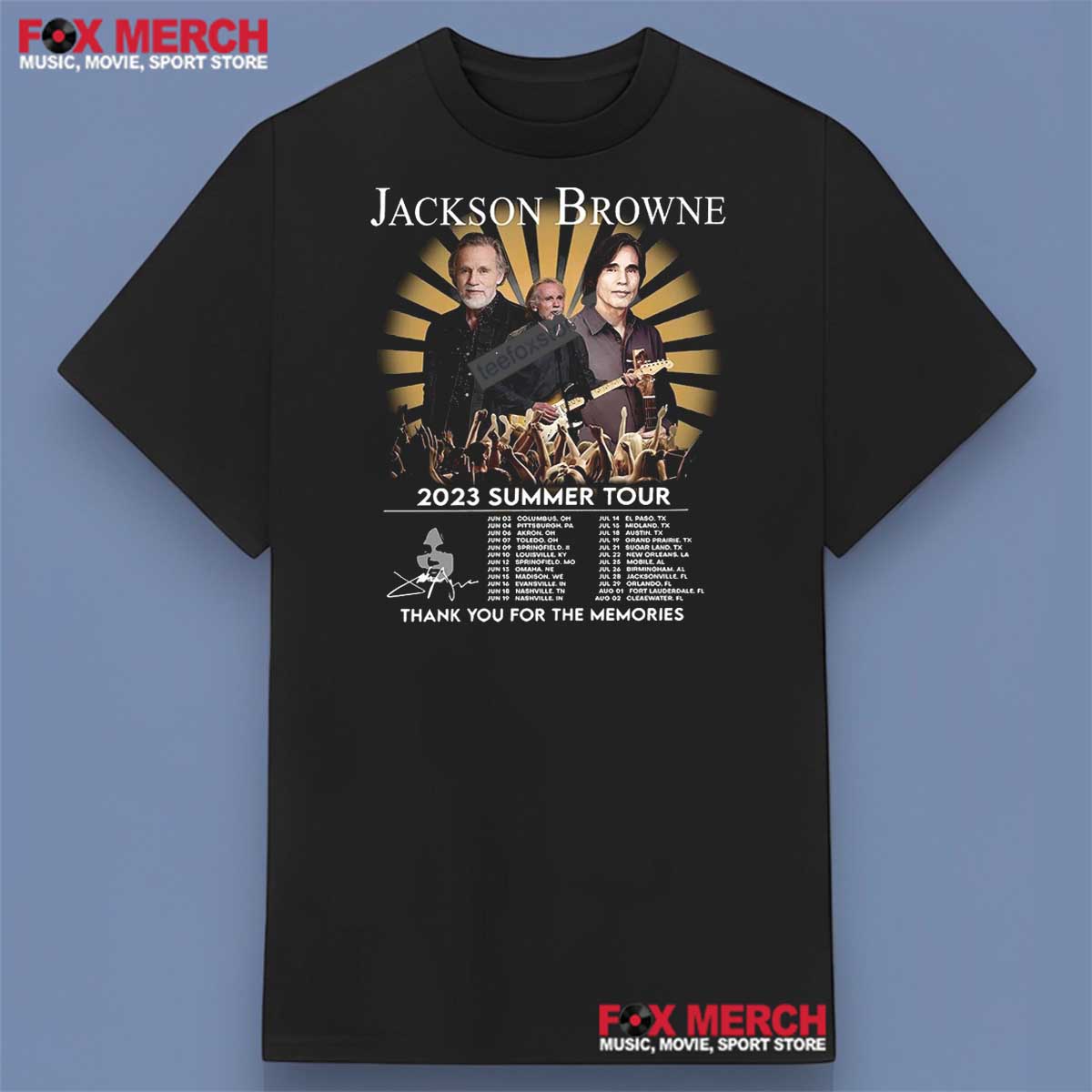 Jackson Browne Summer Tour 2023 Shirt