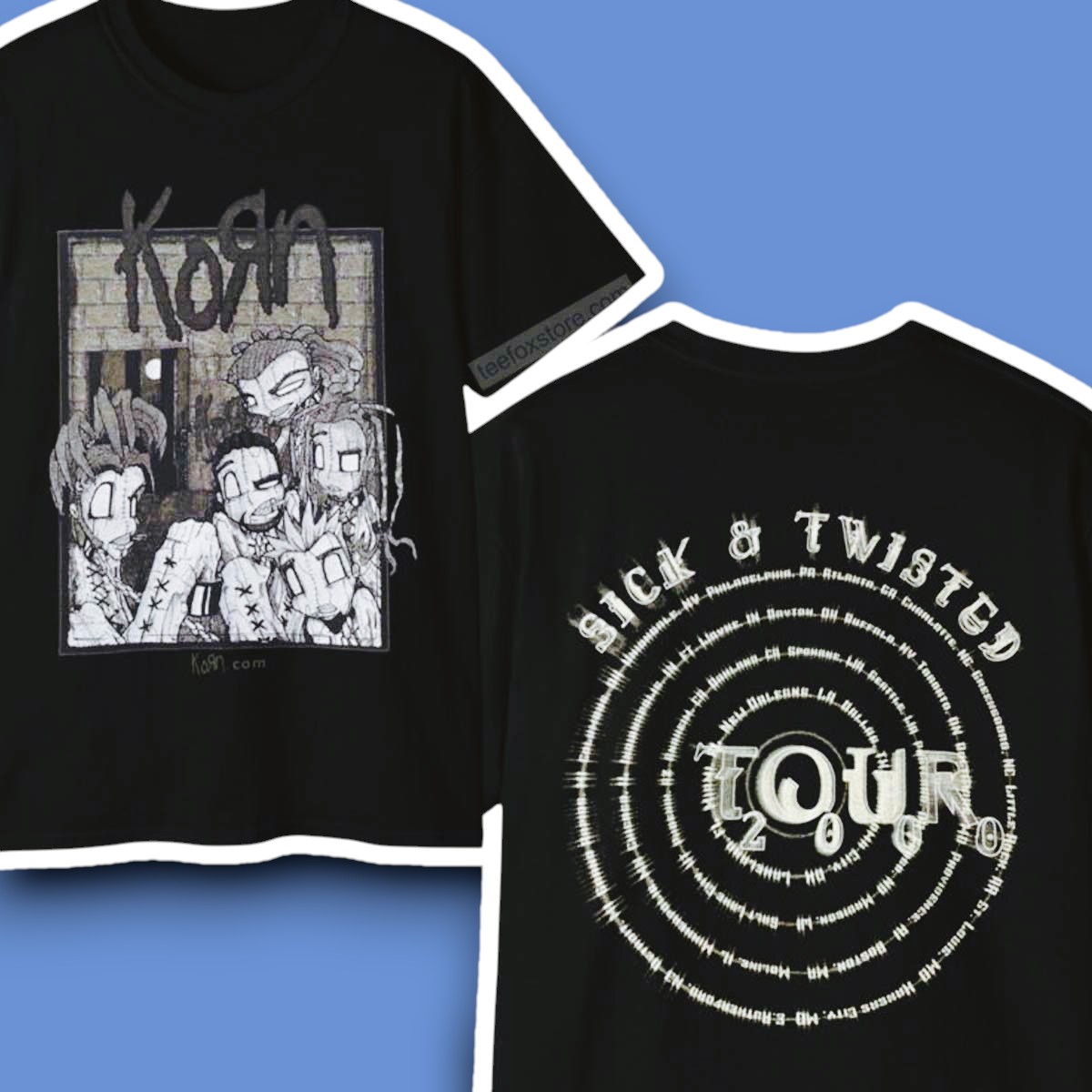 Korn Sick And Twisted Tour 2000 T-Shirt-Photoroom