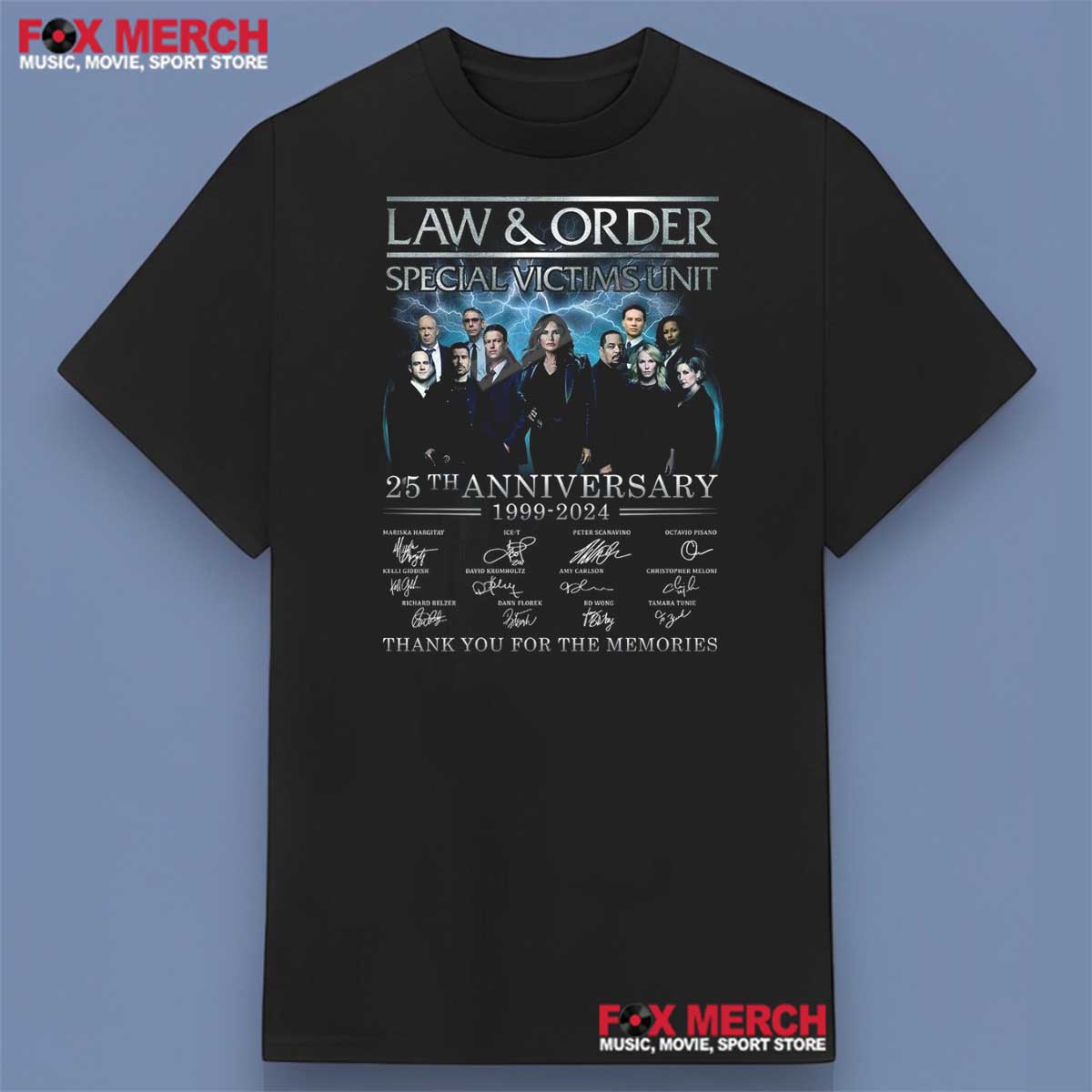 Law & Order Special Victims Unit 25Th Anniversary 1999-2024 Signatures Shirt