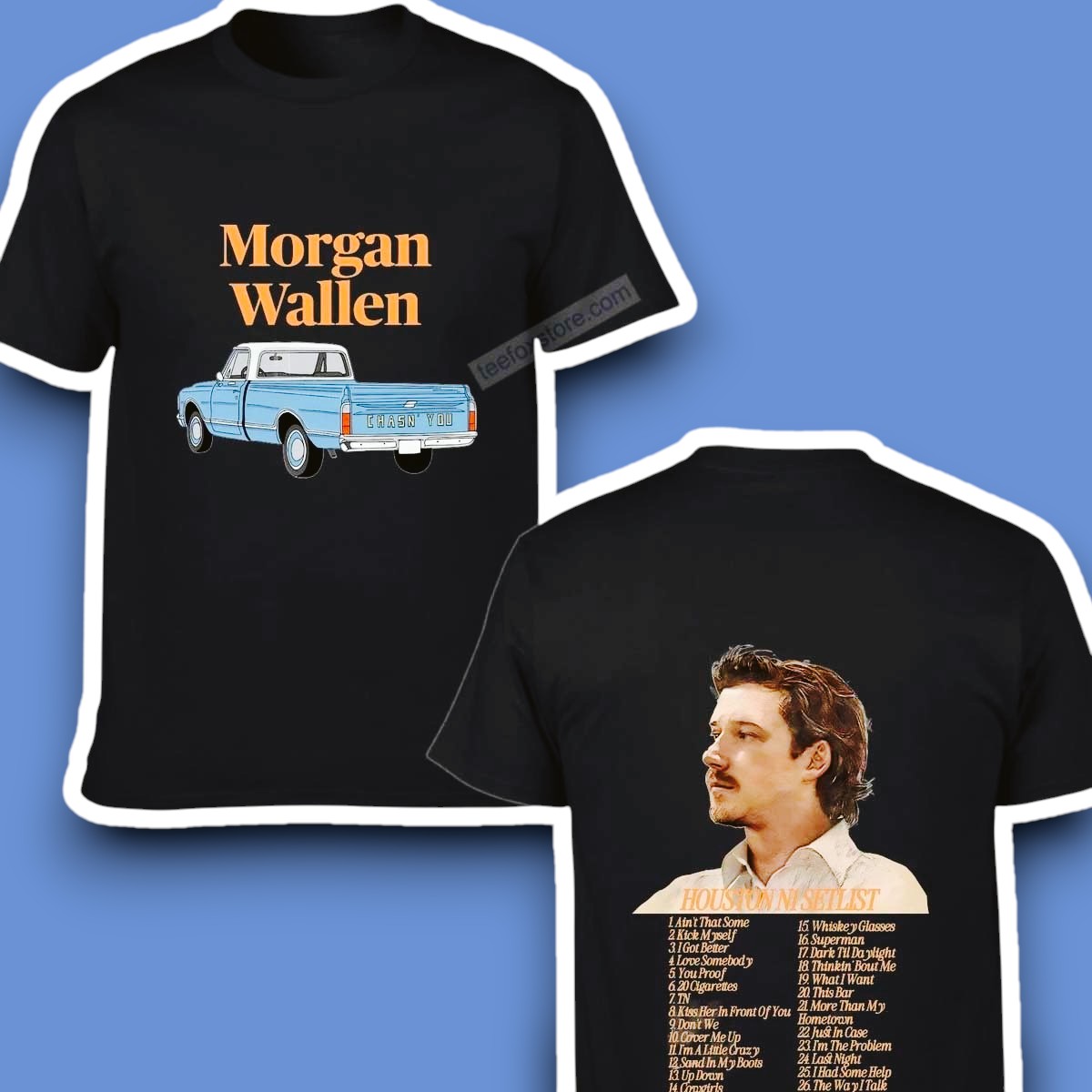 Morgan Wallen with Houston Setlist Shirt