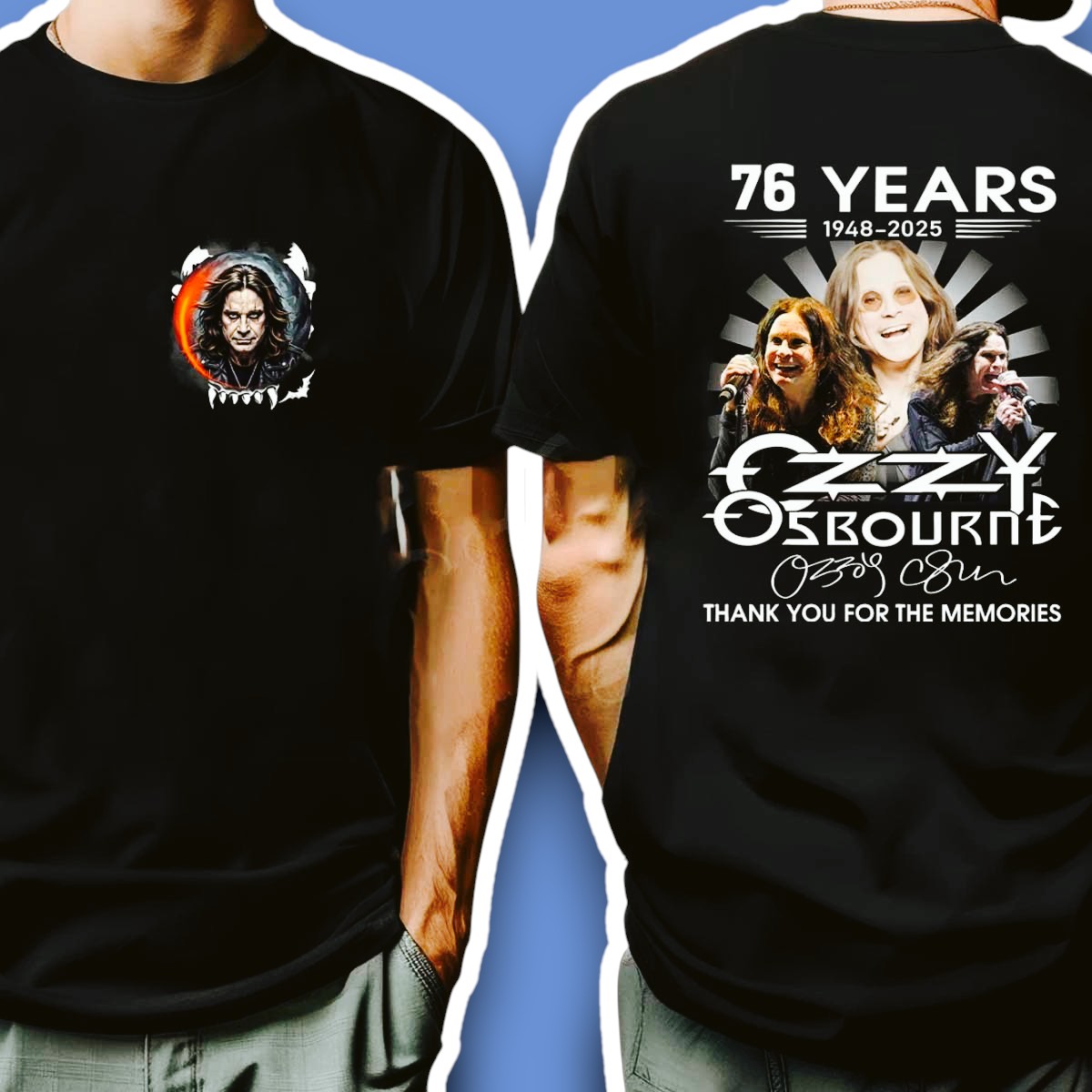 Ozzy Osbourne 1948 -2025 Signature Thank You For The Memories Shirt