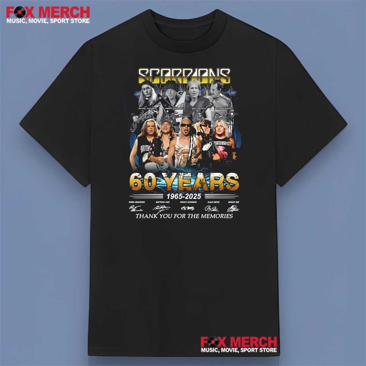 Scorpions Signatures 1965-2025 60 Years Thank You For The Memories Shirt