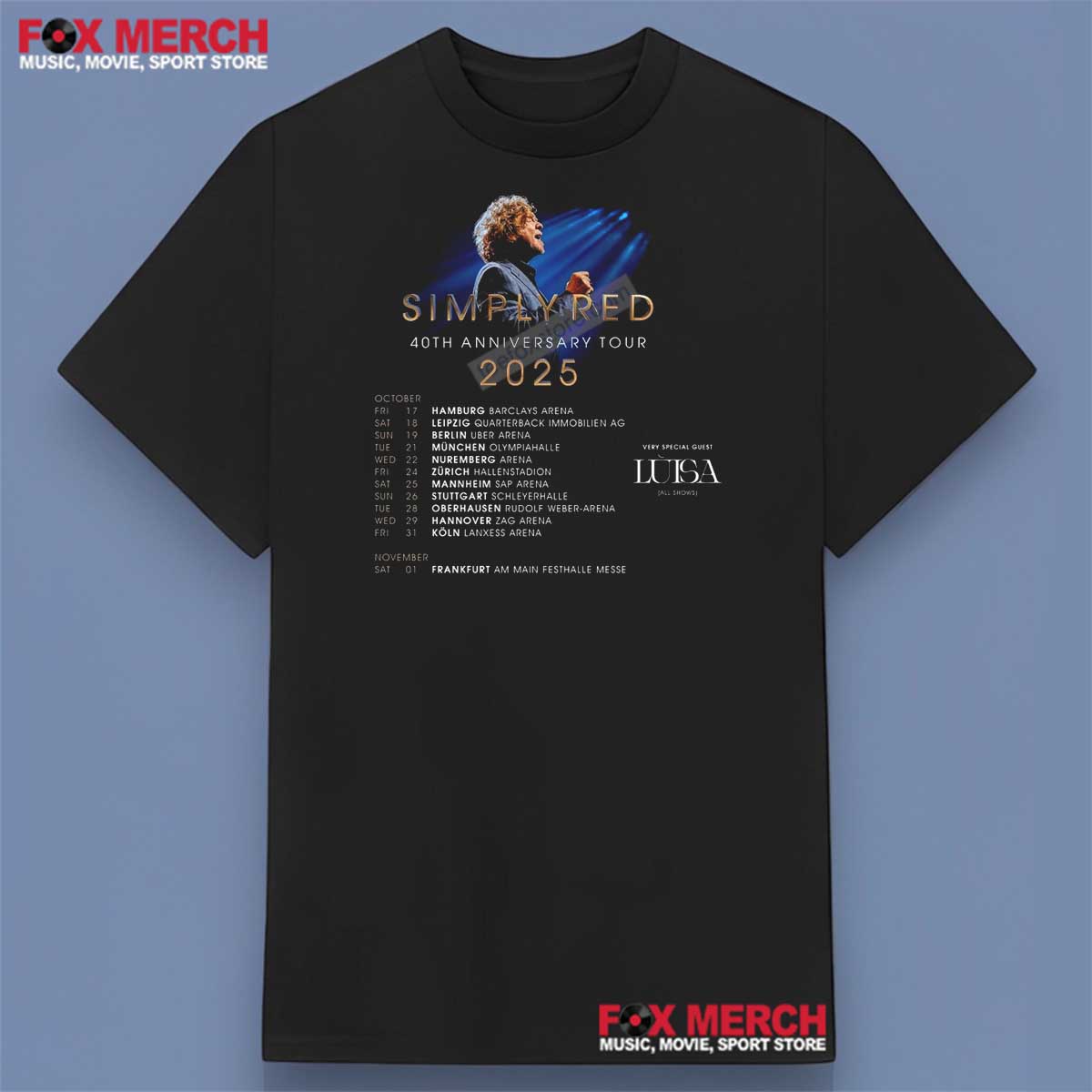 Simply Red 40th Anniversary Tour Dates 2025 Shirt