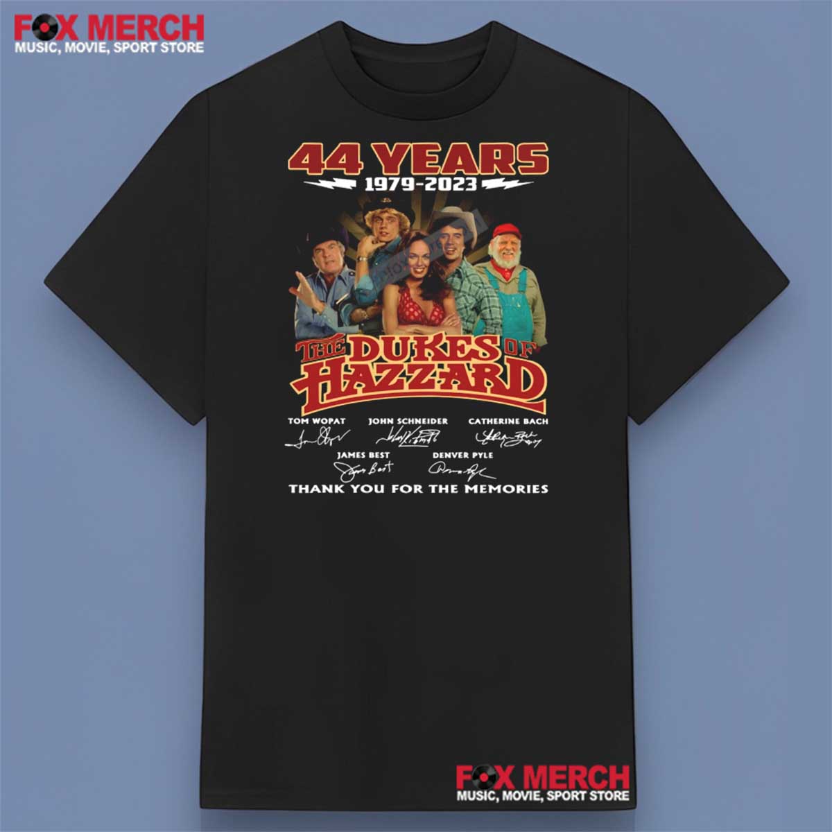 The Duke Of Hazzard 44 Years 1979-2023 Signatures Thank You For The Memories Shirt