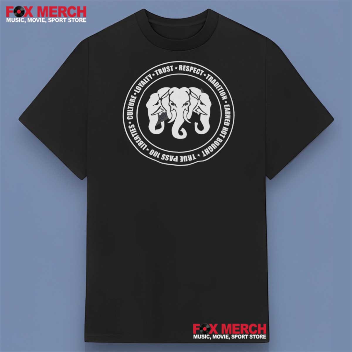 Three Headed Elephant Black Shirt